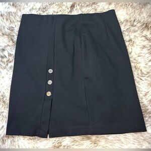 Women’s Size 12P Black Skirt ANNE KLEIN with Gold Buttons